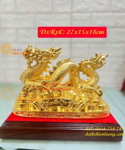 Tượng Rồng Vạn Sự Như Ý Bằng Đồng Dát Vàng 9999