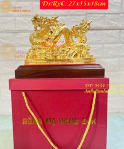 Tượng Rồng Vạn Sự Như Ý Bằng Đồng Dát Vàng 9999