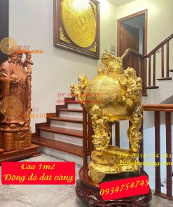 Quả Cầu Thất Lân Cao 1m2 Đồng Đỏ Dát Vàng 24K