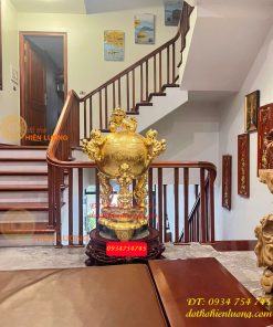 Quả Cầu Thất Lân Cao 1m2 Đồng Đỏ Dát Vàng 24K