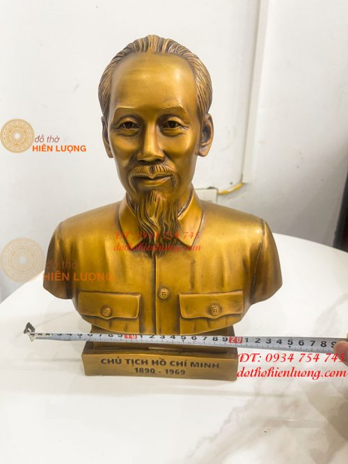Tượng Bán Thân Bác Hồ Bằng Đồng Cao 32cm