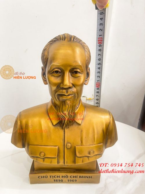 Tượng Bán Thân Bác Hồ Bằng Đồng Cao 32cm