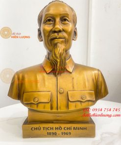 Tượng Bán Thân Bác Hồ Bằng Đồng Cao 32cm