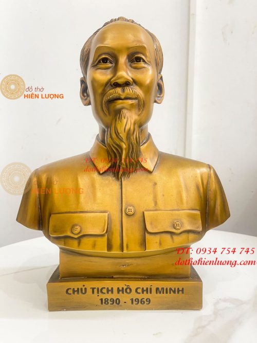 Tượng Bán Thân Bác Hồ Bằng Đồng Cao 32cm