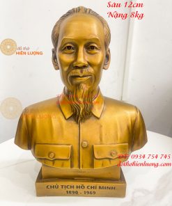 Tượng Bán Thân Bác Hồ Bằng Đồng Cao 32cm