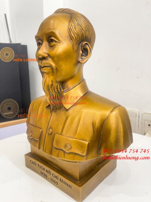 Tượng Bán Thân Bác Hồ Bằng Đồng Cao 32cm
