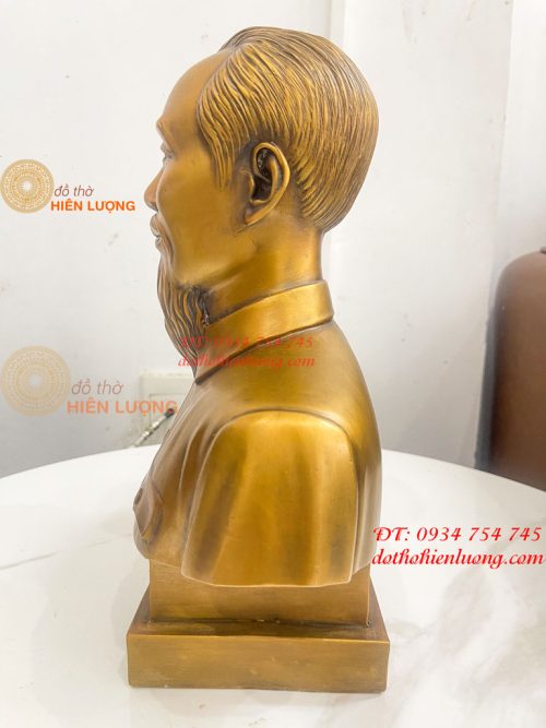 Tượng Bán Thân Bác Hồ Bằng Đồng Cao 32cm