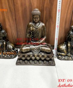 Bộ Tượng Hoa Nghiêm Tam Thánh Cao 40cm Bằng Đồng