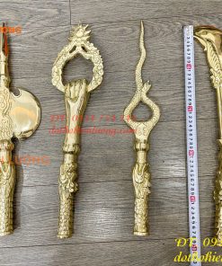 Đầu Gậy Bát Bửu Chấp Kích Bằng Đồng Dài 50cm
