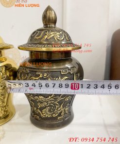 Đôi Chóe Bằng Đồng Rồng Phượng Thờ Cúng Cao 21cm