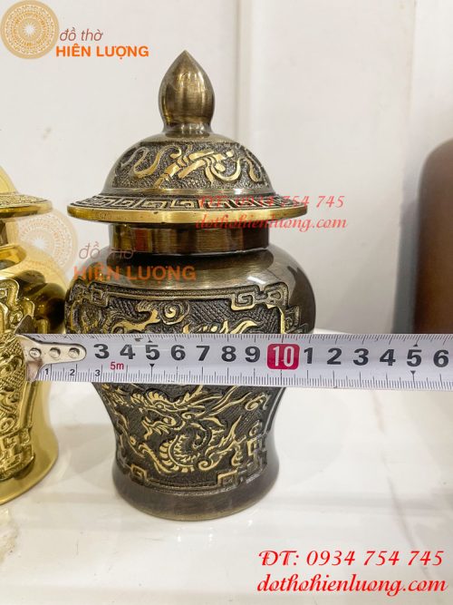 Đôi Chóe Bằng Đồng Rồng Phượng Thờ Cúng Cao 21cm