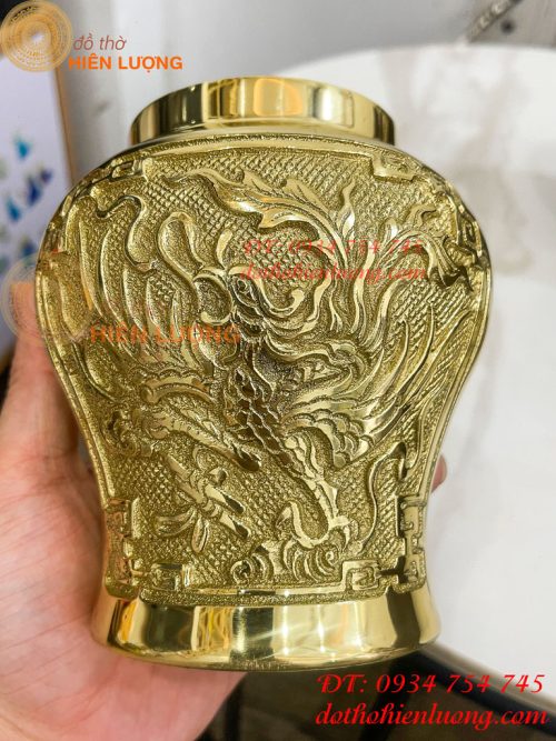 Đôi Chóe Bằng Đồng Rồng Phượng Thờ Cúng Cao 21cm