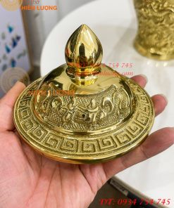 Đôi Chóe Bằng Đồng Rồng Phượng Thờ Cúng Cao 21cm