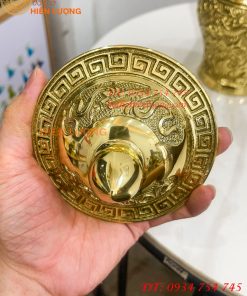 Đôi Chóe Bằng Đồng Rồng Phượng Thờ Cúng Cao 21cm
