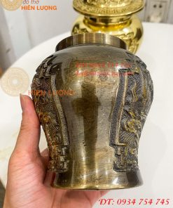 Đôi Chóe Bằng Đồng Rồng Phượng Thờ Cúng Cao 21cm