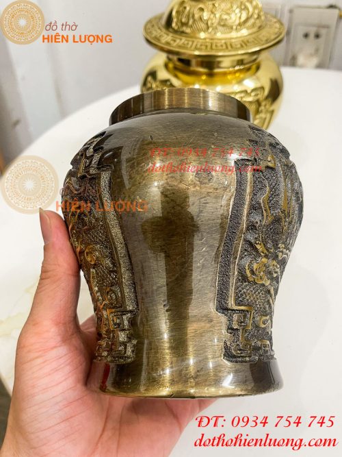 Đôi Chóe Bằng Đồng Rồng Phượng Thờ Cúng Cao 21cm