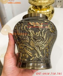 Đôi Chóe Bằng Đồng Rồng Phượng Thờ Cúng Cao 21cm