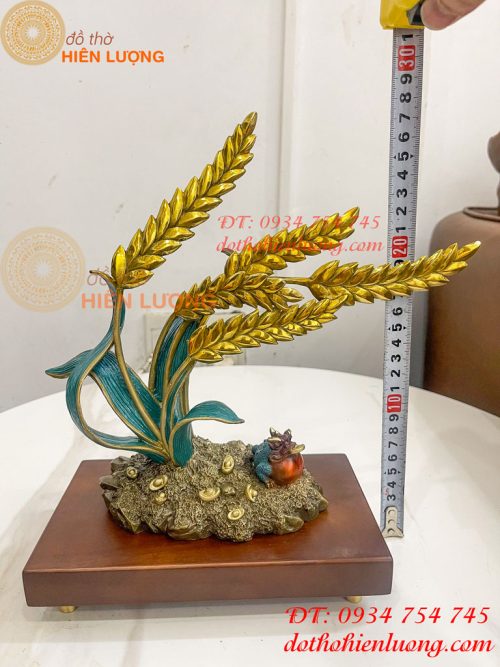 Cây Lúa Bằng Đồng Decor Cao 26cm Để Bàn Trang Trí