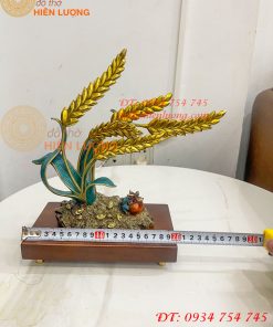 Cây Lúa Bằng Đồng Decor Cao 26cm Để Bàn Trang Trí