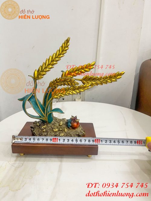 Cây Lúa Bằng Đồng Decor Cao 26cm Để Bàn Trang Trí