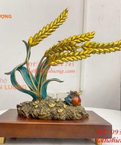 Cây Lúa Bằng Đồng Decor Cao 26cm Để Bàn Trang Trí