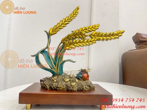 Cây Lúa Bằng Đồng Decor Cao 26cm Để Bàn Trang Trí