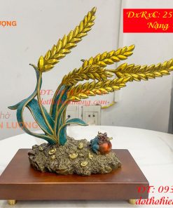 Cây Lúa Bằng Đồng Decor Cao 26cm Để Bàn Trang Trí