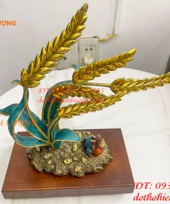Cây Lúa Bằng Đồng Decor Cao 26cm Để Bàn Trang Trí
