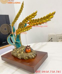 Cây Lúa Bằng Đồng Decor Cao 26cm Để Bàn Trang Trí