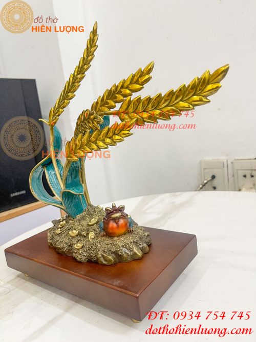 Cây Lúa Bằng Đồng Decor Cao 26cm Để Bàn Trang Trí