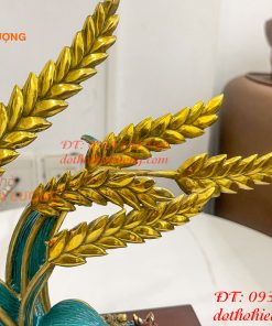 Cây Lúa Bằng Đồng Decor Cao 26cm Để Bàn Trang Trí