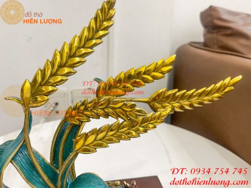 Cây Lúa Bằng Đồng Decor Cao 26cm Để Bàn Trang Trí
