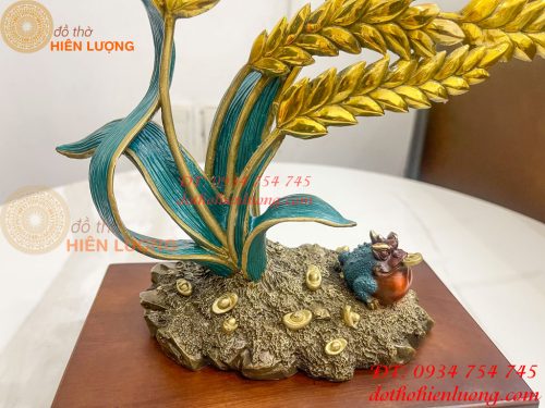 Cây Lúa Bằng Đồng Decor Cao 26cm Để Bàn Trang Trí