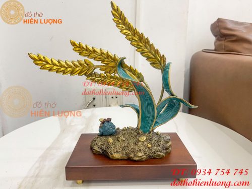 Cây Lúa Bằng Đồng Decor Cao 26cm Để Bàn Trang Trí