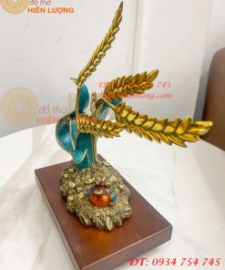 Cây Lúa Bằng Đồng Decor Cao 26cm Để Bàn Trang Trí