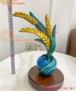 Cây Lúa Bằng Đồng Decor Cao 30cm Để Bàn Trang Trí