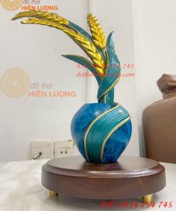 Cây Lúa Bằng Đồng Decor Cao 30cm Để Bàn Trang Trí
