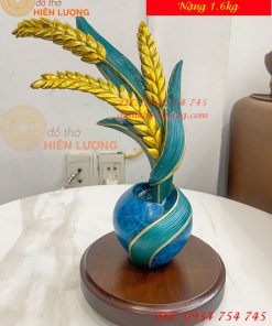 Cây Lúa Bằng Đồng Decor Cao 30cm Để Bàn Trang Trí