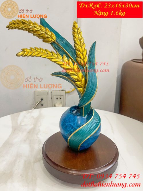 Cây Lúa Bằng Đồng Decor Cao 30cm Để Bàn Trang Trí