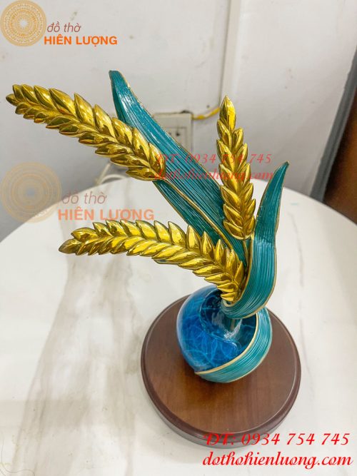 Cây Lúa Bằng Đồng Decor Cao 30cm Để Bàn Trang Trí
