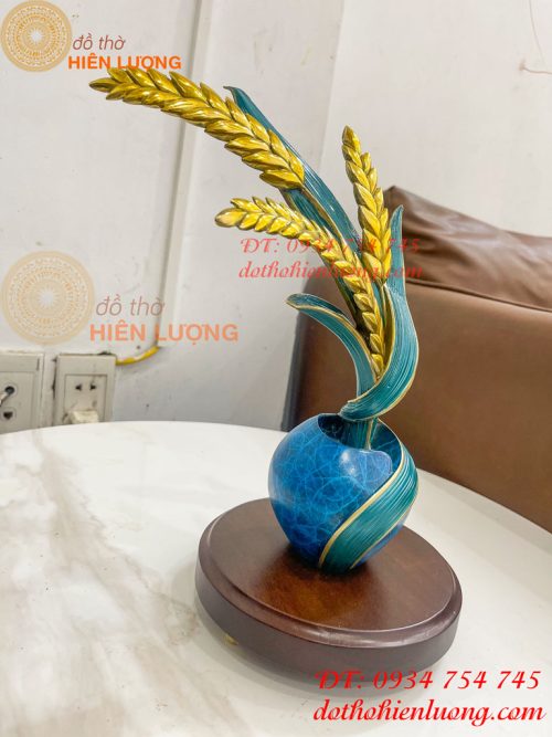 Cây Lúa Bằng Đồng Decor Cao 30cm Để Bàn Trang Trí