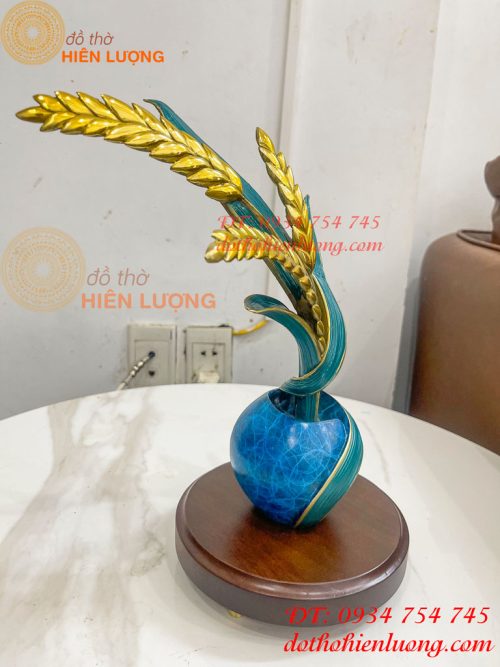 Cây Lúa Bằng Đồng Decor Cao 30cm Để Bàn Trang Trí