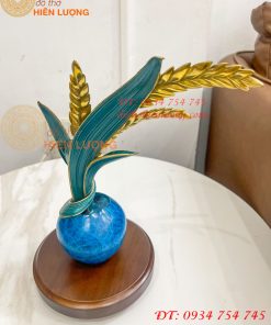 Cây Lúa Bằng Đồng Decor Cao 30cm Để Bàn Trang Trí