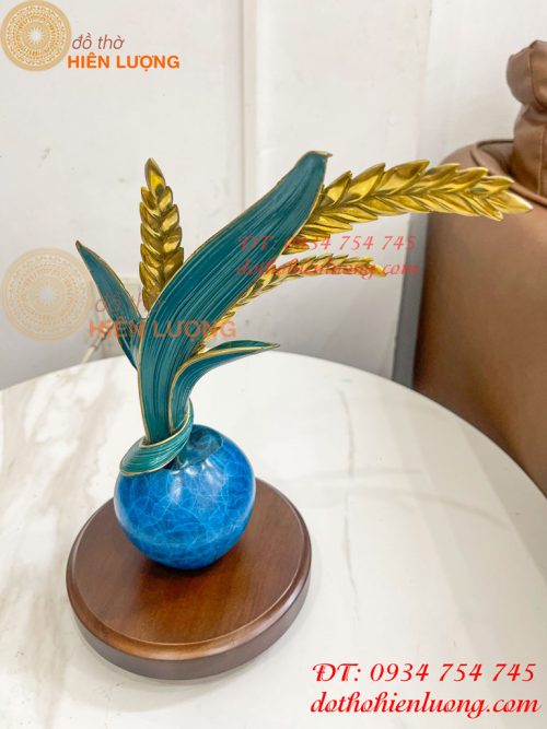 Cây Lúa Bằng Đồng Decor Cao 30cm Để Bàn Trang Trí