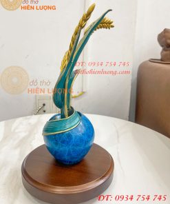 Cây Lúa Bằng Đồng Decor Cao 30cm Để Bàn Trang Trí