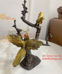 Đôi Chim Uyên Ương Bằng Đồng Cao 30cm Đậu Cành Mai