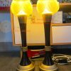 Đôi Đèn Led Lưu Ly Hoa Sen Thân Đồng Cao 45cm 19in