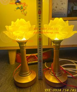 Đèn Lưu Ly Hoa Sen Cao 30cm 1 Bông Bóng Led