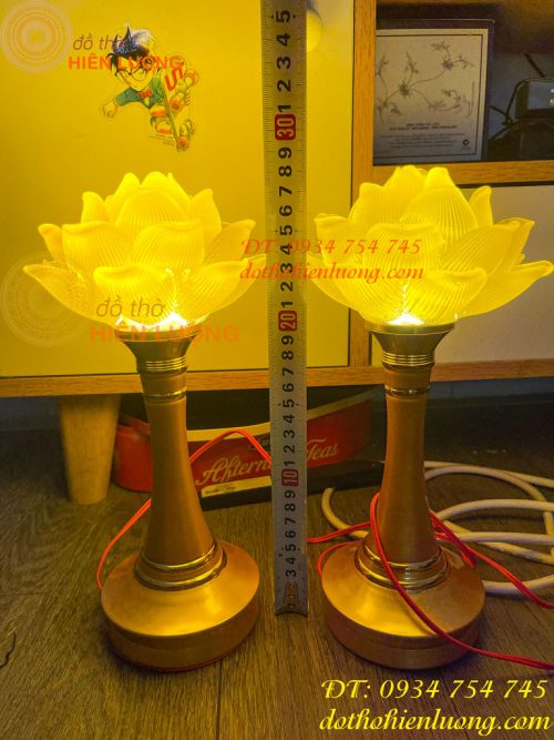 Đèn Lưu Ly Hoa Sen Cao 30cm 1 Bông Bóng Led