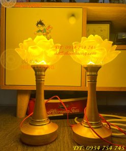 Đèn Lưu Ly Hoa Sen Cao 30cm 1 Bông Bóng Led